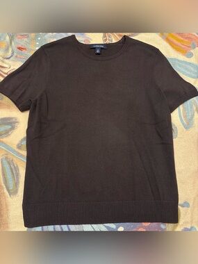 Vintage Lands' End German Women’s Crewneck Sweater in Dark Brown